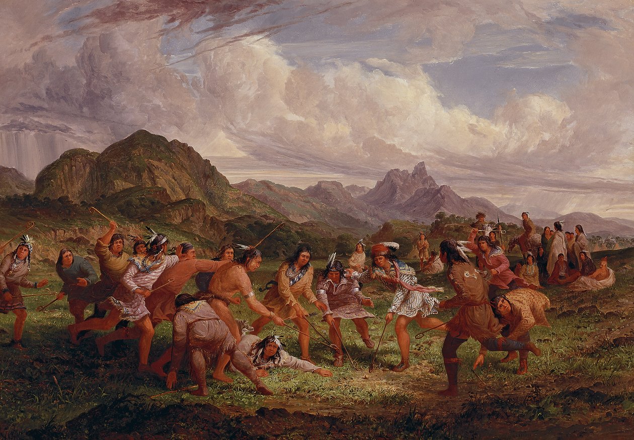 Pallopeli Sioux-intiaanien keskuudessa, 1851 tekijältä Captain Seth Eastman