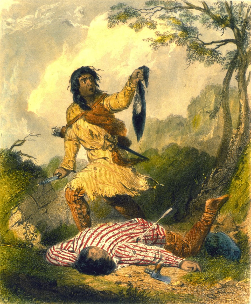 Death Whoop, 1853 (väri litho) tekijältä Captain Seth Eastman