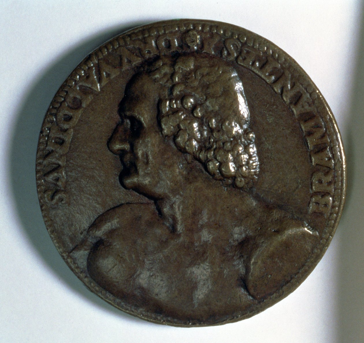 Bramanten muotokuvamitali (1444-1514) (pronssi) tekijältä Caradosso