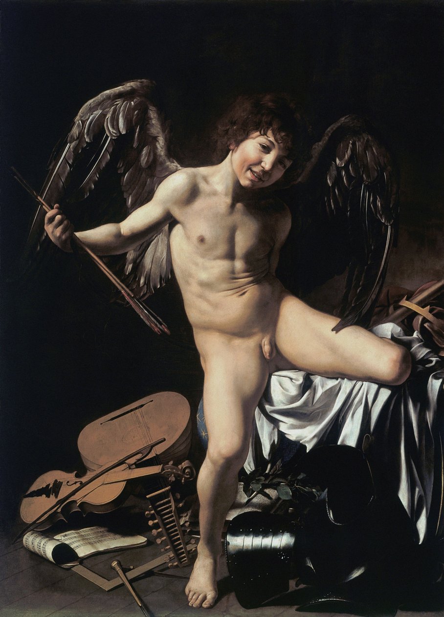 Saksan kieli: Amor als Sieger Amor Vincit Omnia tekijältä Caravaggio