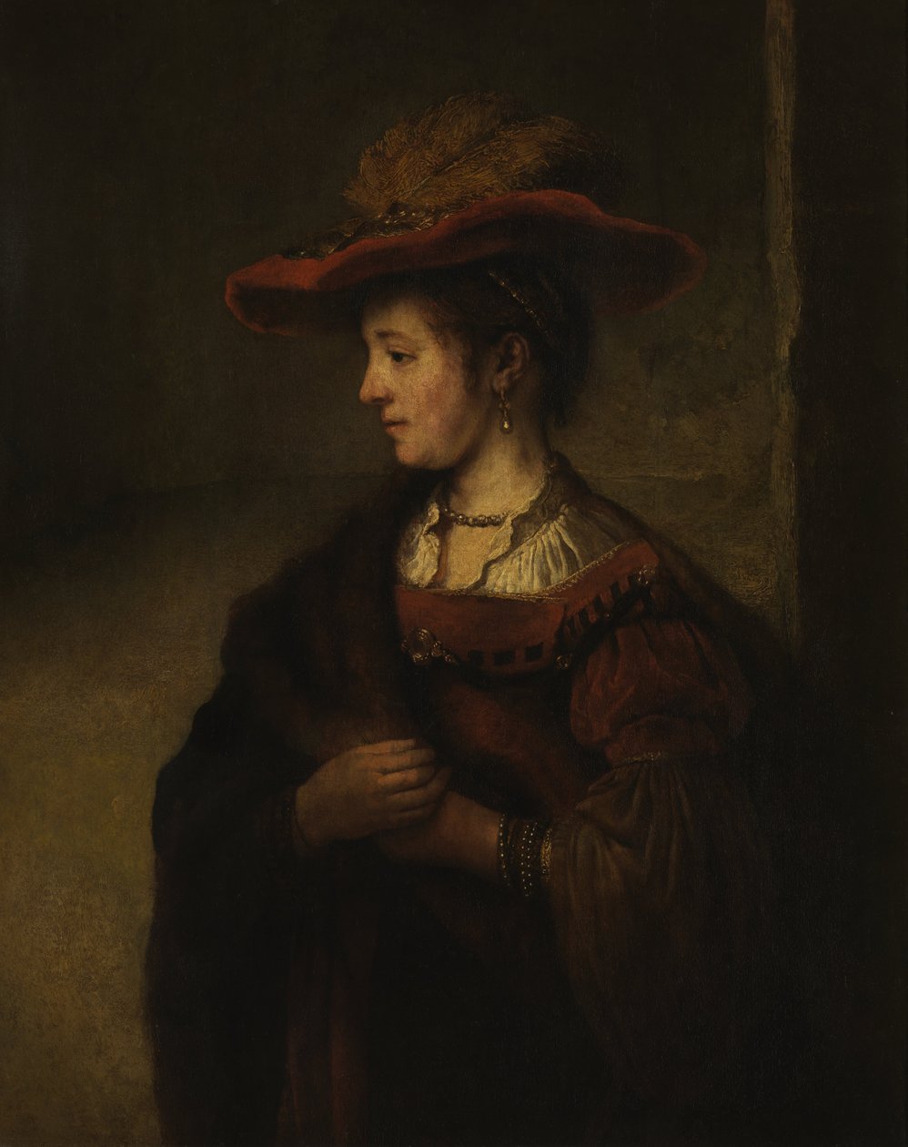 Saskia van Uylenburgh, vrouw van de schilder Rembrandt tekijältä Carel Fabritius