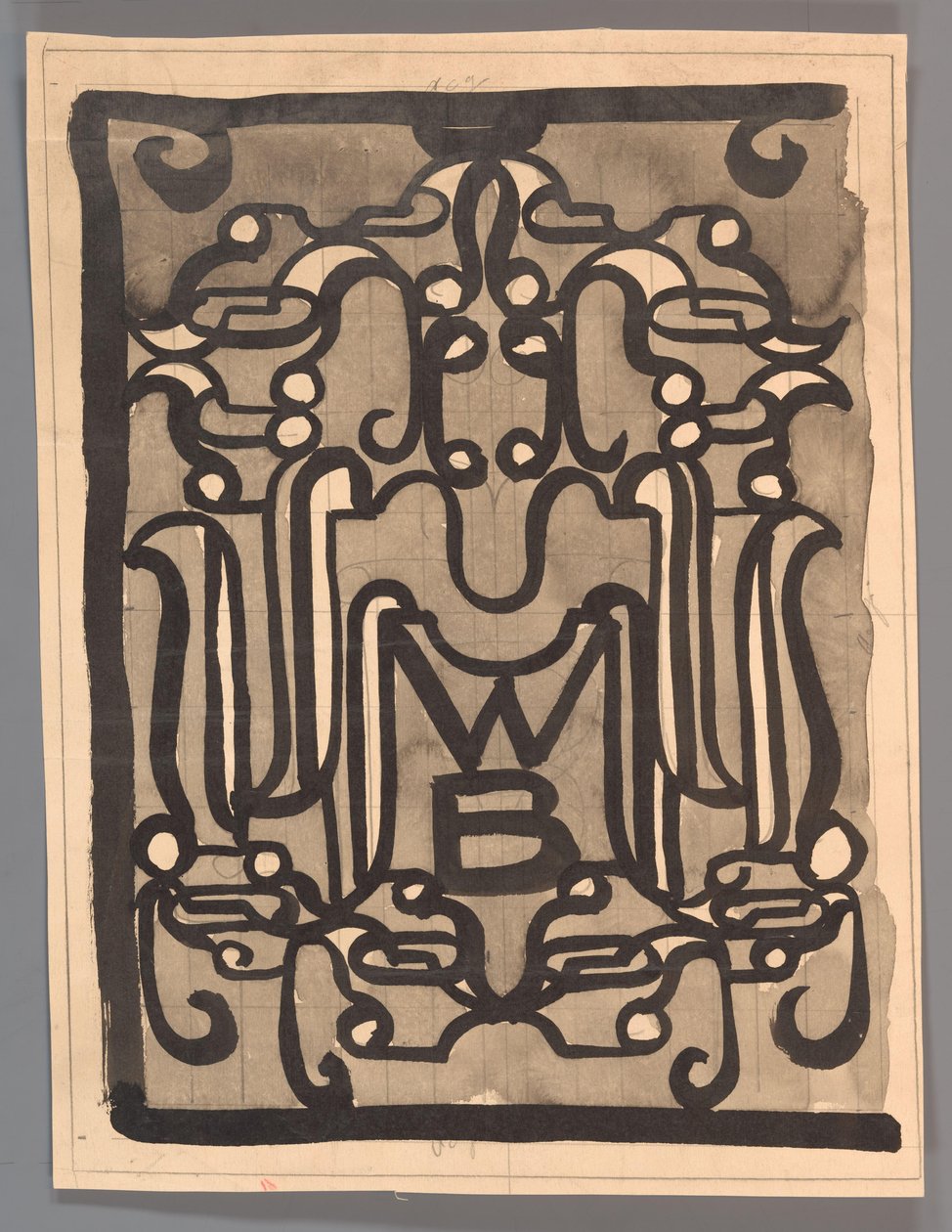Vinjetin (?) suunnittelu Maailmankirjastoon tekijältä Carel Adolph Lion Cachet