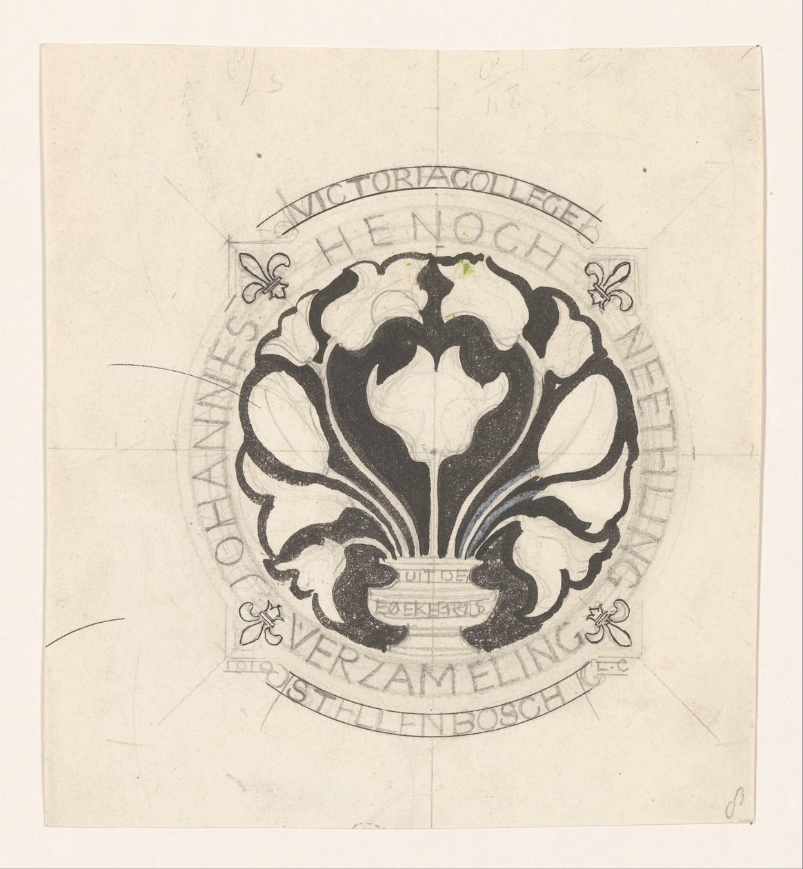 Johannes Enoch Neethlingin ex-libris-suunnittelu tekijältä Carel Adolph Lion Cachet