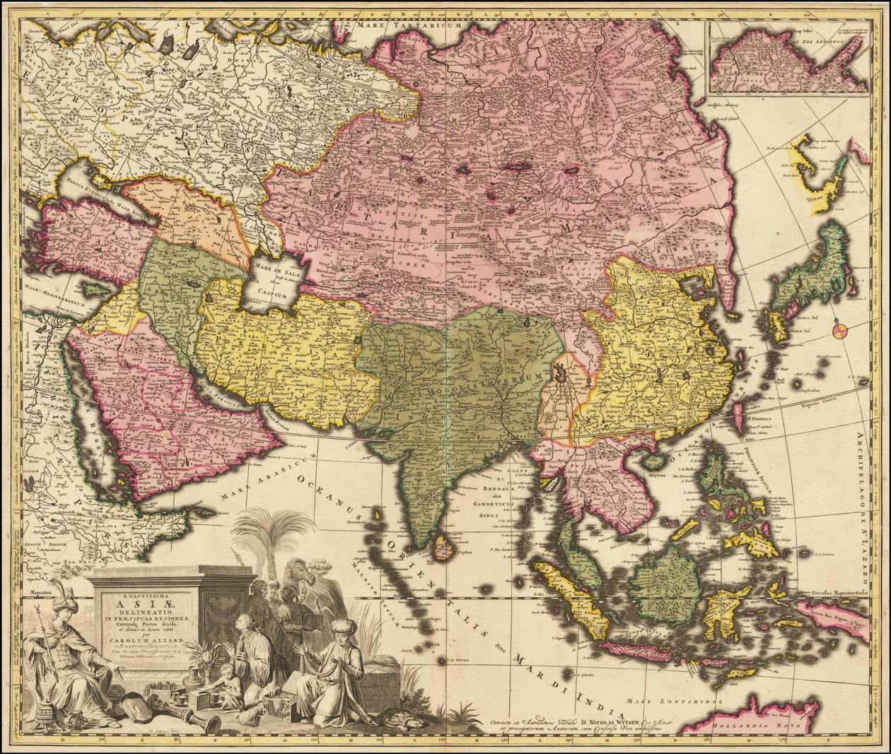 Carolus Allardin laatima Aasian kartta vuodelta 1695. tekijältä Carel Allard