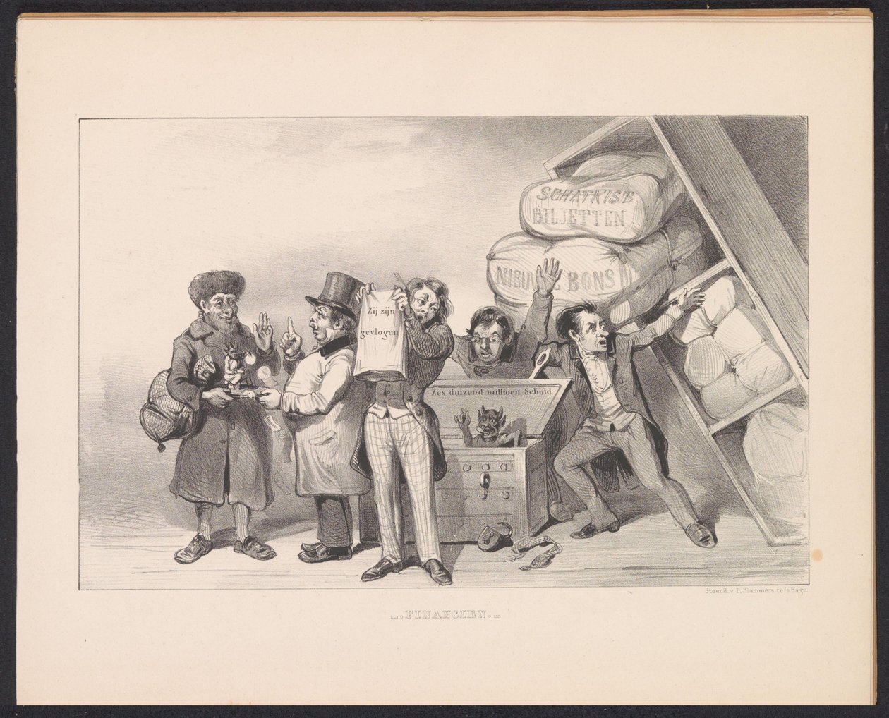 Ranskan toivoton taloudellinen tilanne, 1848 Rahoitus (objektin nimi) tekijältä Carel Christiaan Antony Last