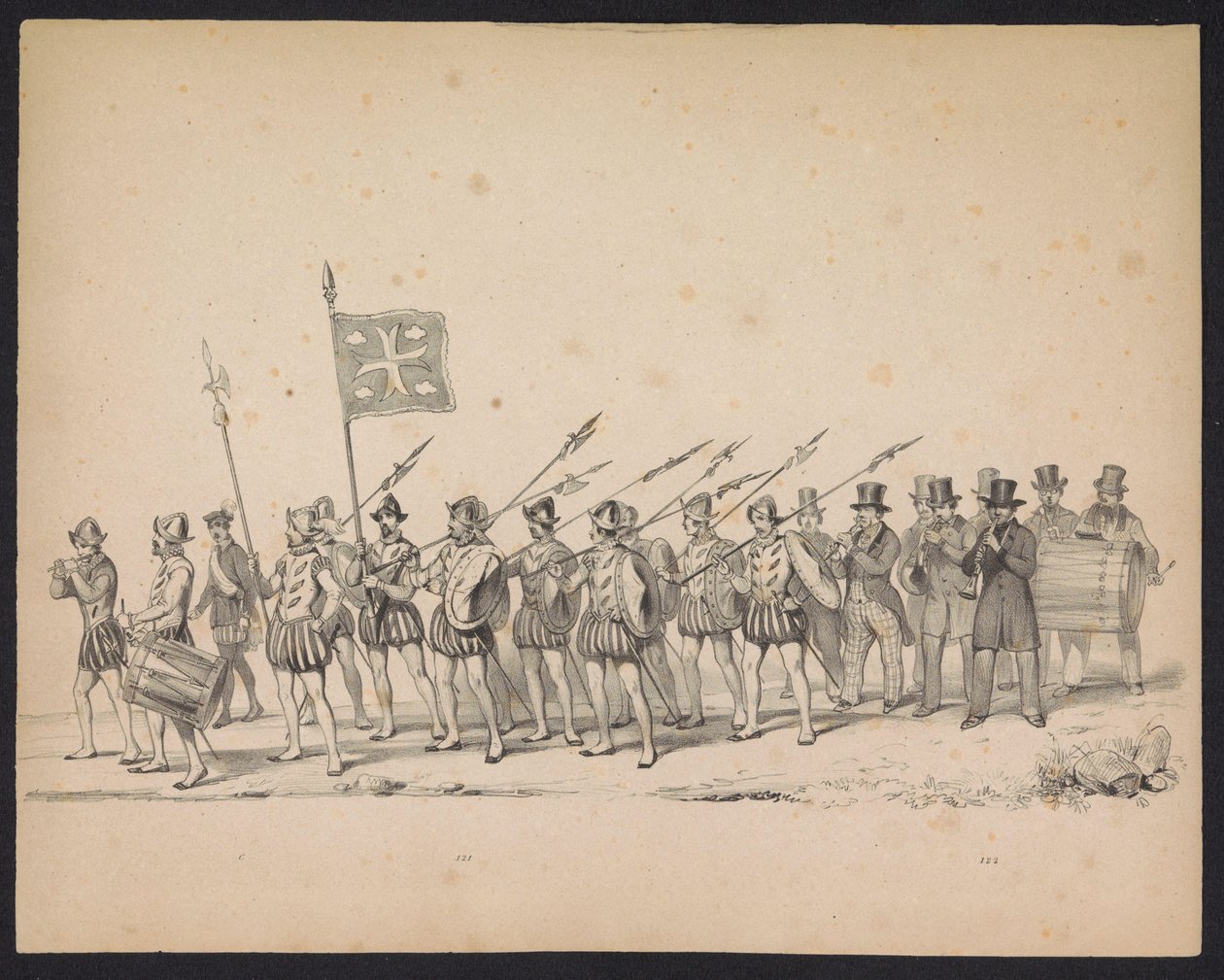 Utrechtin opiskelijoiden naamiaiset, 1846 (taulu 22) Kuvaus pukeutuneesta kulkueesta, joka kuvaa Espanjan prinssin Philip II:n kulkuetta Utrechtissa 3. lokakuuta 1549, piti 17. kesäkuuta 1846, H.H. Utrechtschen opiskelijat tekijältä Carel Christiaan Antony Last