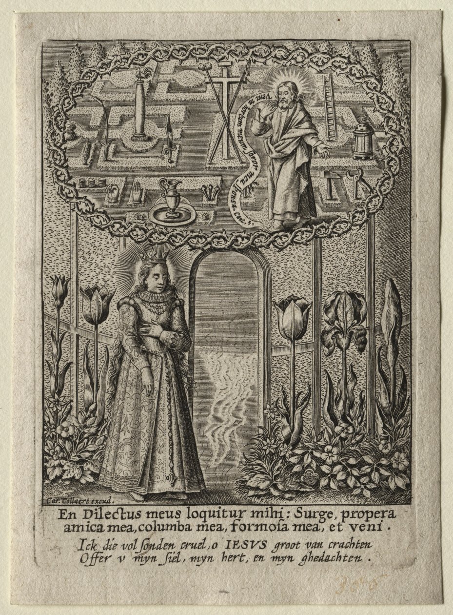 Tulkaa puutarhaani, siskoni, vaimoni, 1600-luvun ensimmäinen puolisko. tekijältä Carel Collaert.