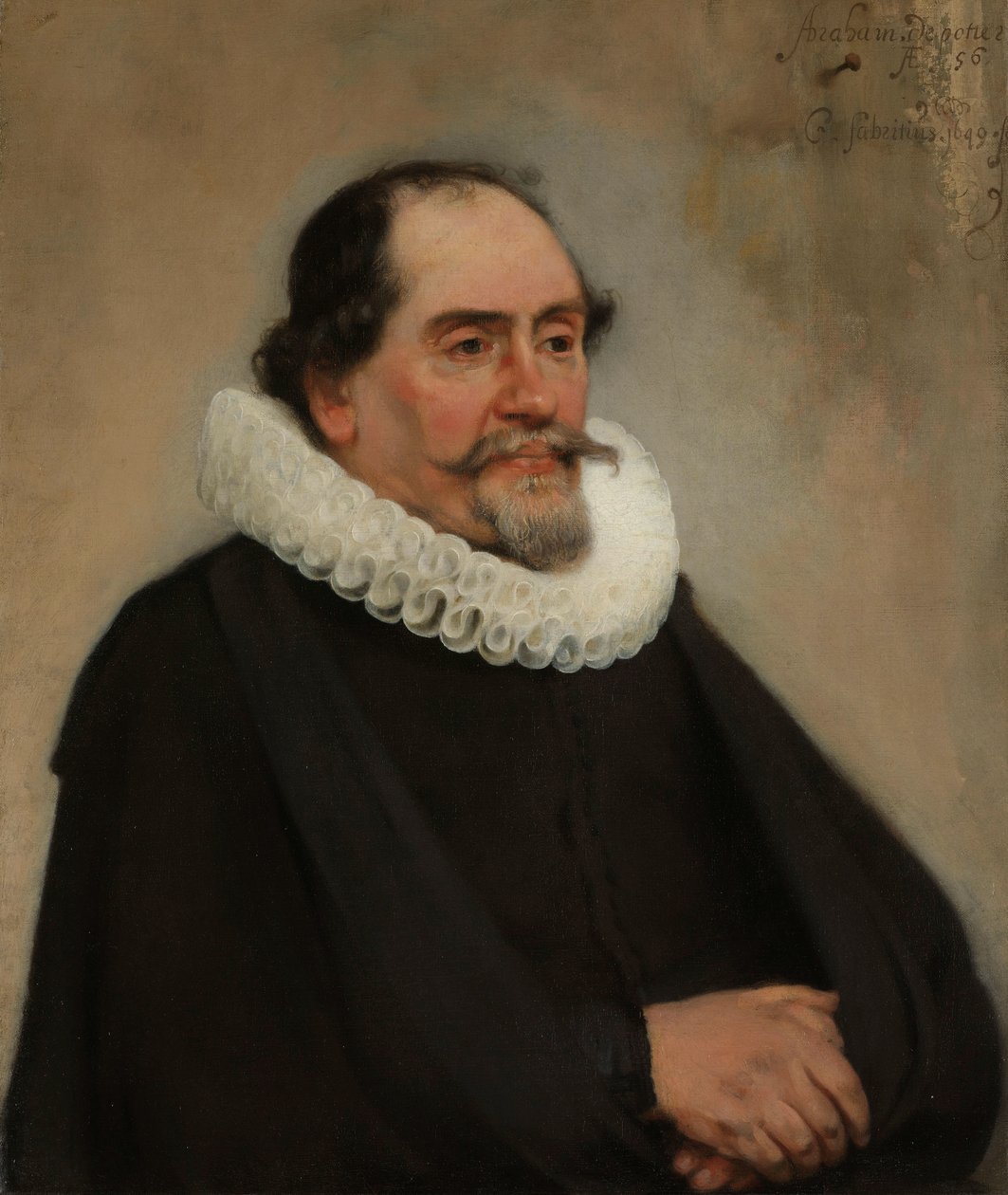 Muotokuva Abraham de Potterista, Amsterdamin silkkikauppias Abraham de Potter (1592-1650). Amsterdamin silkkikauppias tekijältä Carel Fabritius