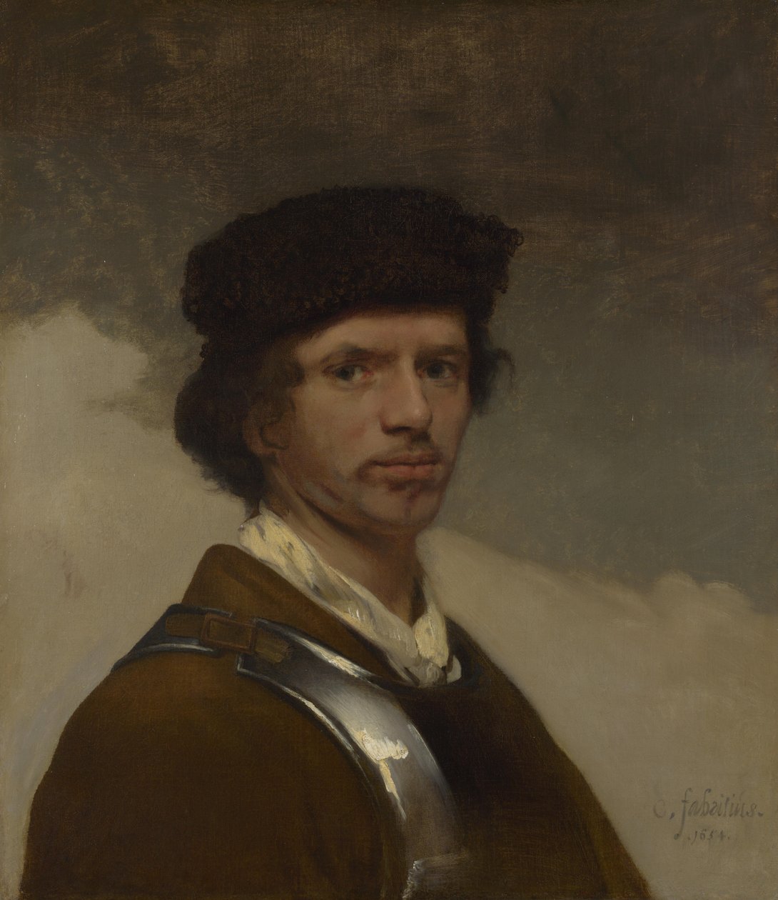 Nuori mies turkislakki päässä tekijältä Carel Fabritius