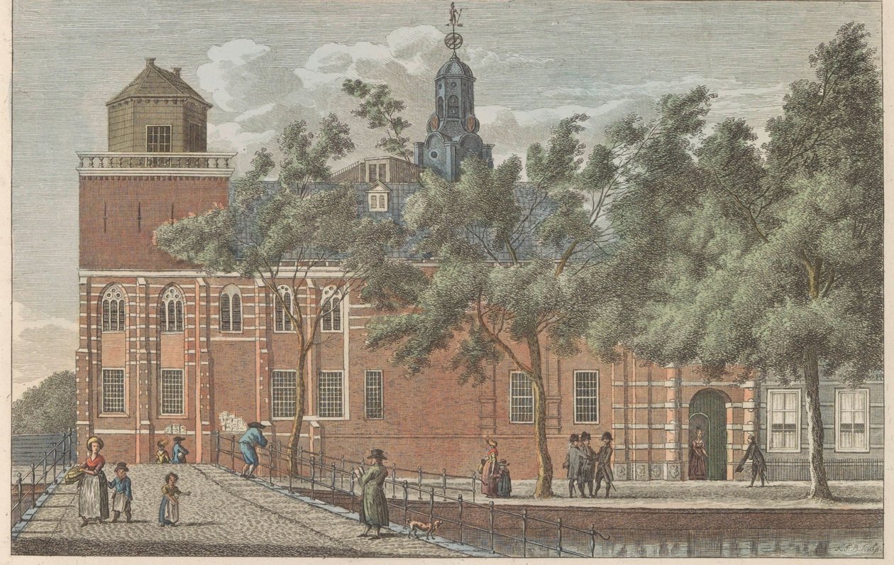 Akatemiarakennus Leidenissä, noin 1790 Leidenin akatemia / Vue de L