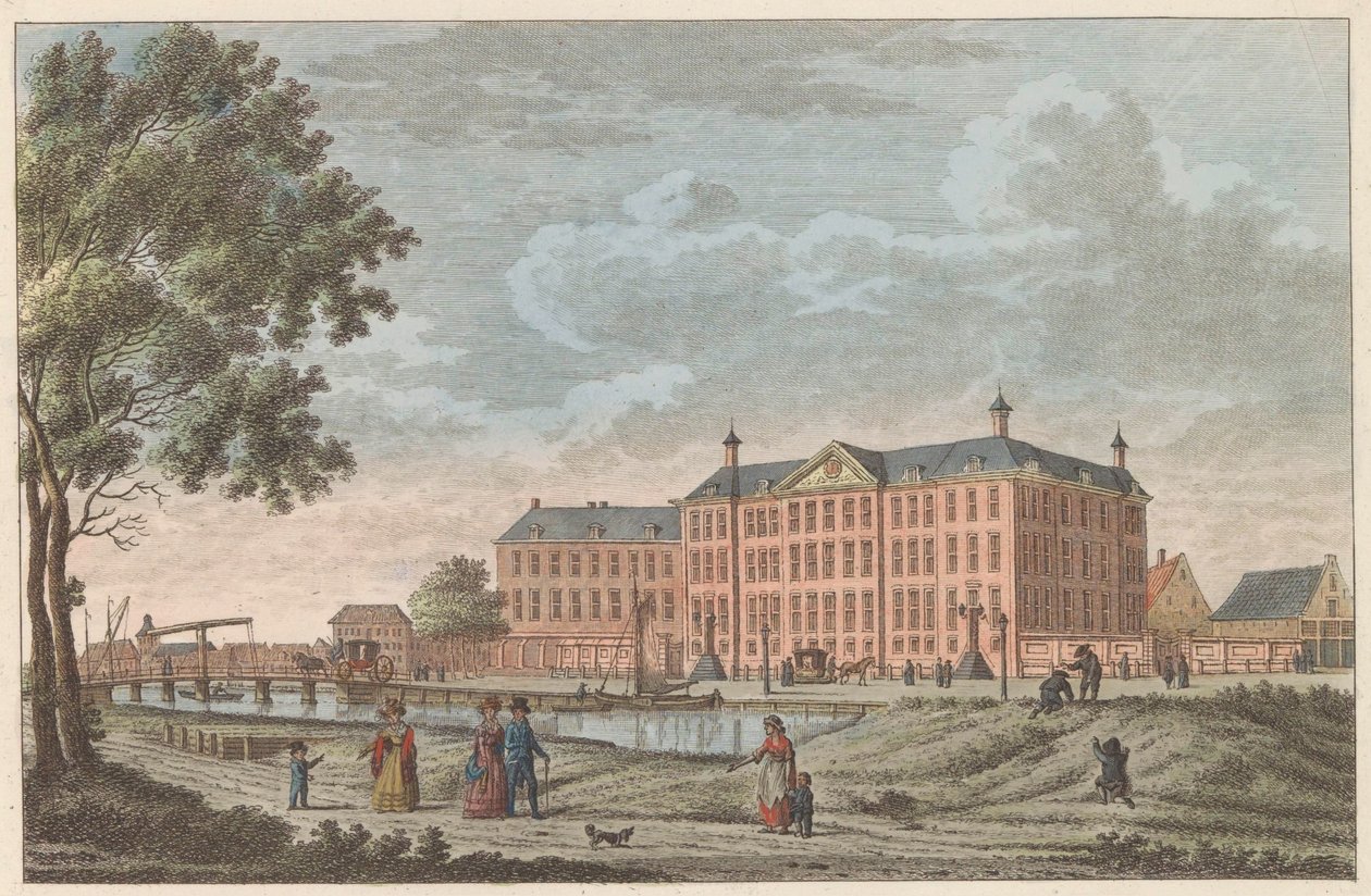 Lutherse Diaconiehuis te Amsterdam, n. 1790 Luthersche Diaconie en Bestedelingenhuis te Amsterdam / Luterilaisten orpojen hoitopaikka ja täysihoitola tämän uskonnon vanhuuden vuoksi (otsikko esineessä) tekijältä Carel Frederik Bendorp (I)