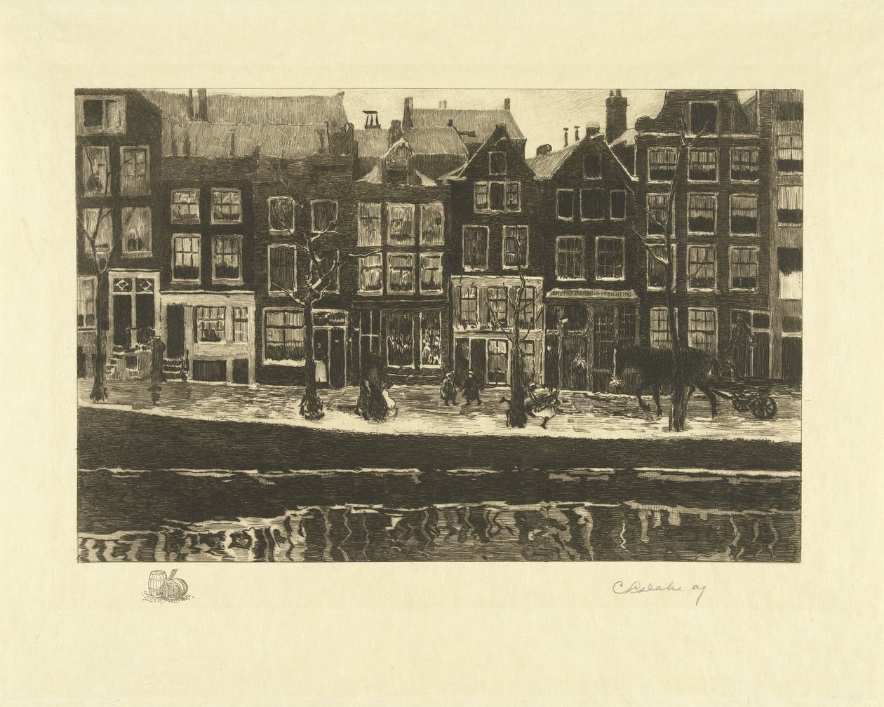 Lauriergracht tekijältä Carel Lodewijk Dake (signed by artist)