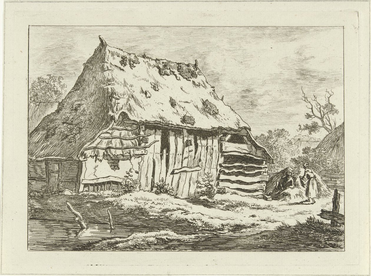 Pariskunta navetassa Maisemat (1-6) (sarjan nimi) tekijältä Carel Lodewijk Hansen