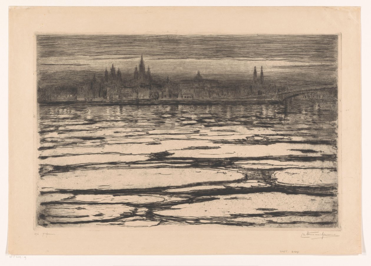 Jääpuikkoja Reinillä (alkuperäinen nimi esineessä) tekijältä Carel Nicolaas Storm van 