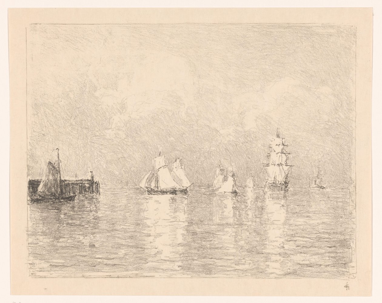 Purjelaivoja Cuxhavenin radalla tekijältä Carel Nicolaas Storm van 