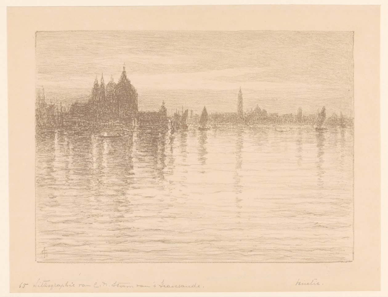 Näkymä Santa Maria della Saluten basilikalle vedestä tekijältä Carel Nicolaas Storm van 