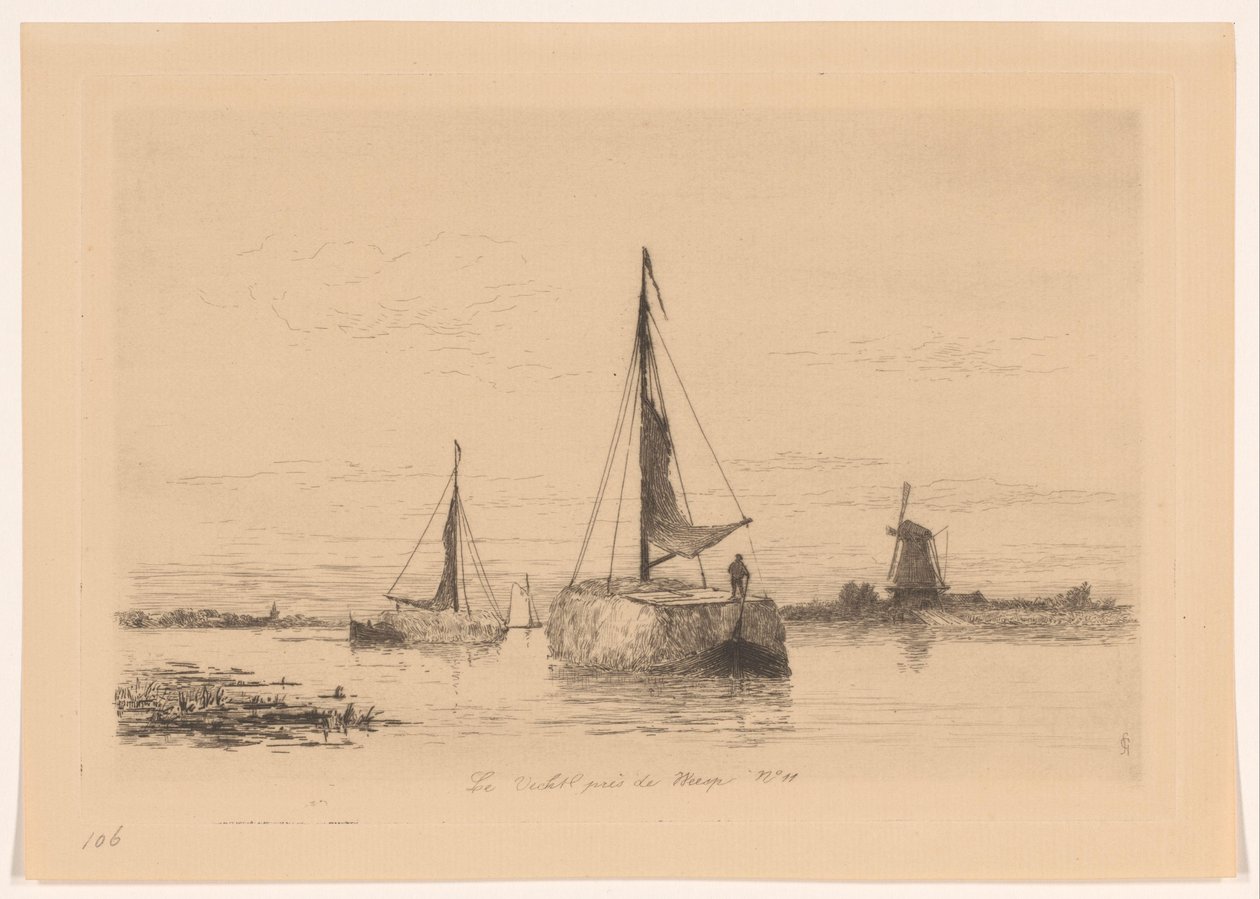 Le Vecht près de Weesp (alkuperäinen nimi esineessä) La Hollande (alkuperäinen sarjan nimi) tekijältä Carel Nicolaas Storm van 