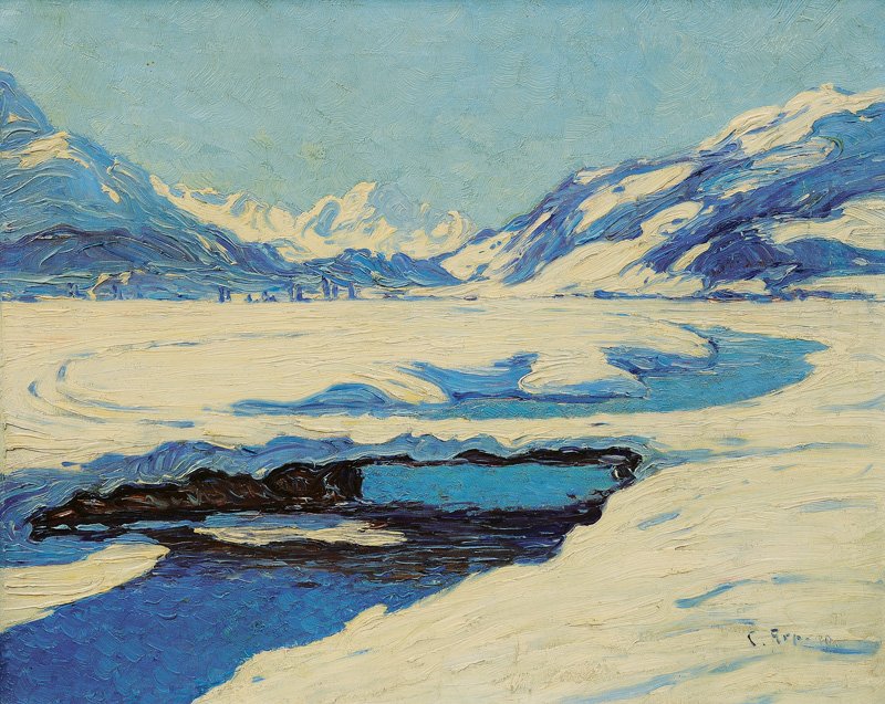 Moritz mit Piz della Margna Berge von St. Moritz und Piz della Margnan tekijältä Carl Arp