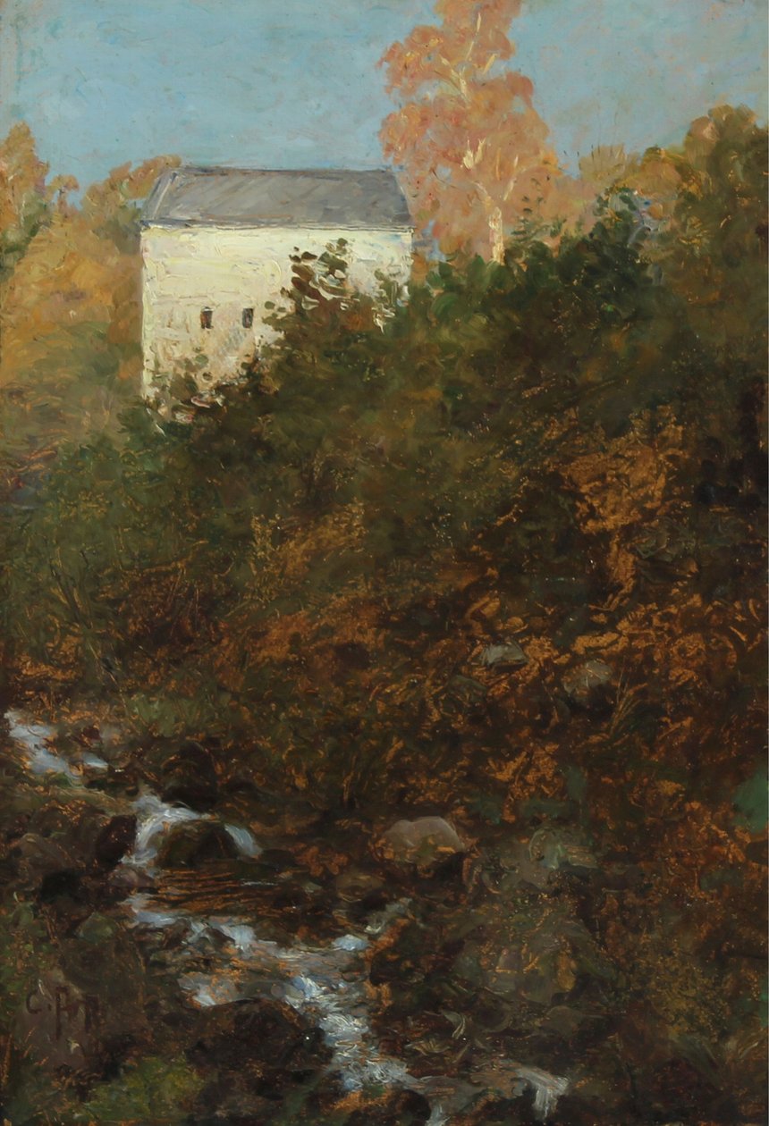 Weies Haus ja einem Bach tekijältä Carl Arp
