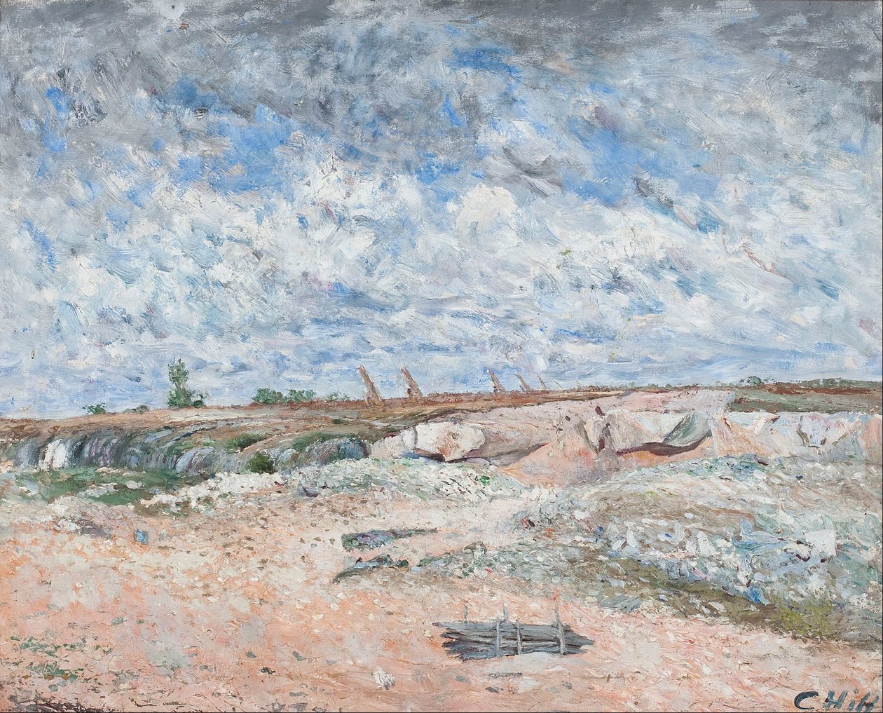 Maisema ajautuvilla pilvillä tekijältä Carl Fredrik Hill