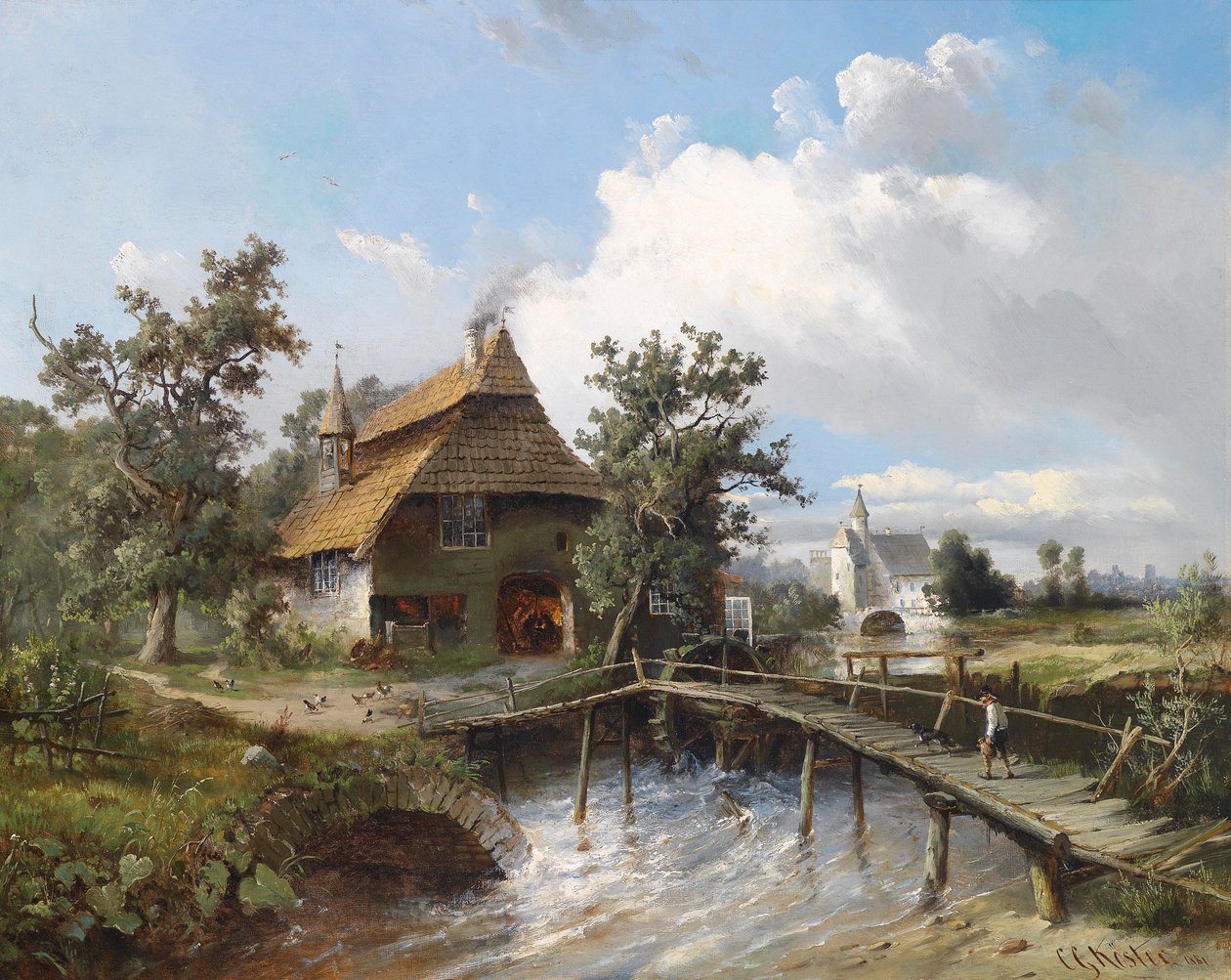 Schmiede am Bach tekijältä Carl Georg Köster