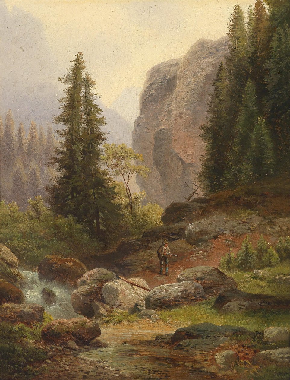 Ein Jäger im Hochgebirge tekijältä Carl Hasch