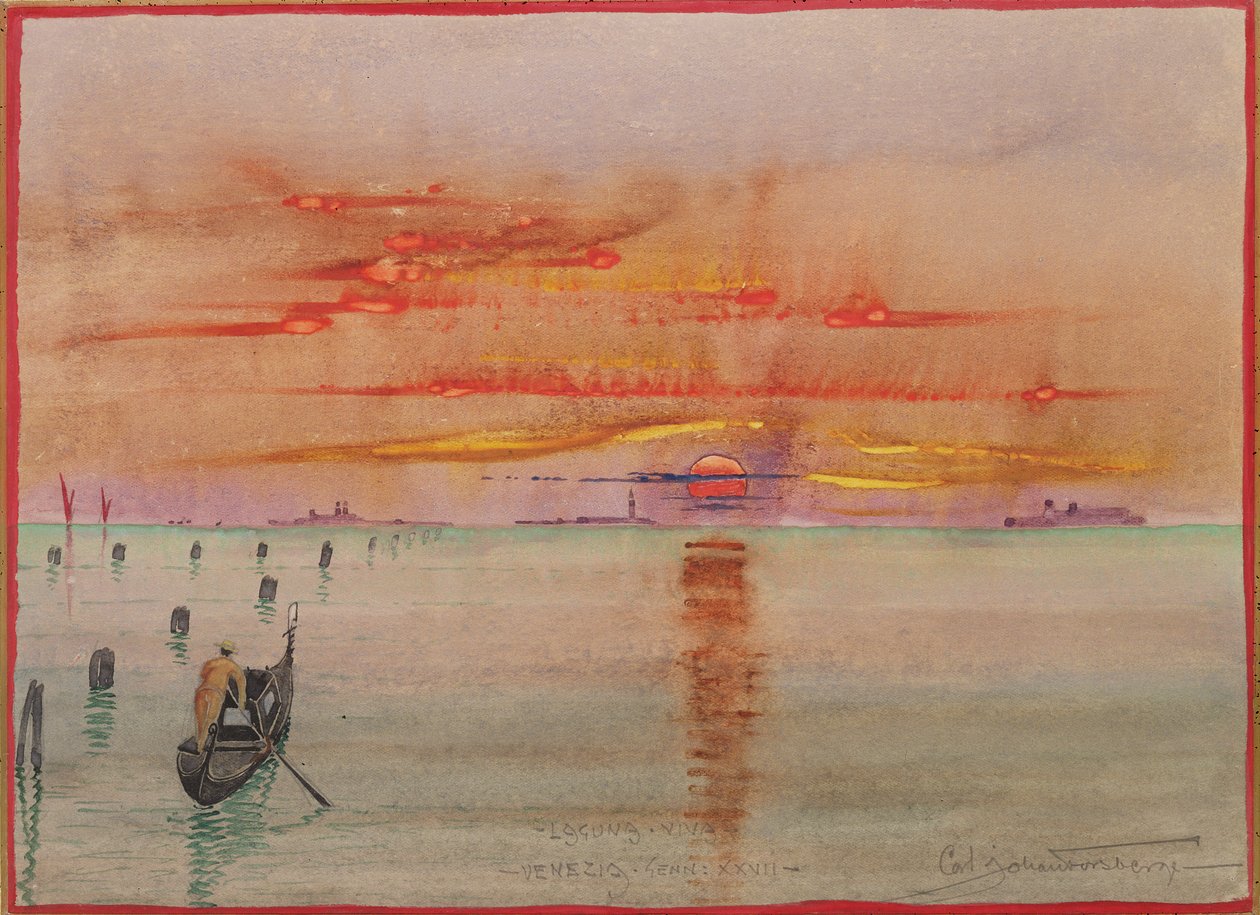 Lake Viva, Venetsia, 1927 (wc paperilla) tekijältä Carl Johan Forsberg