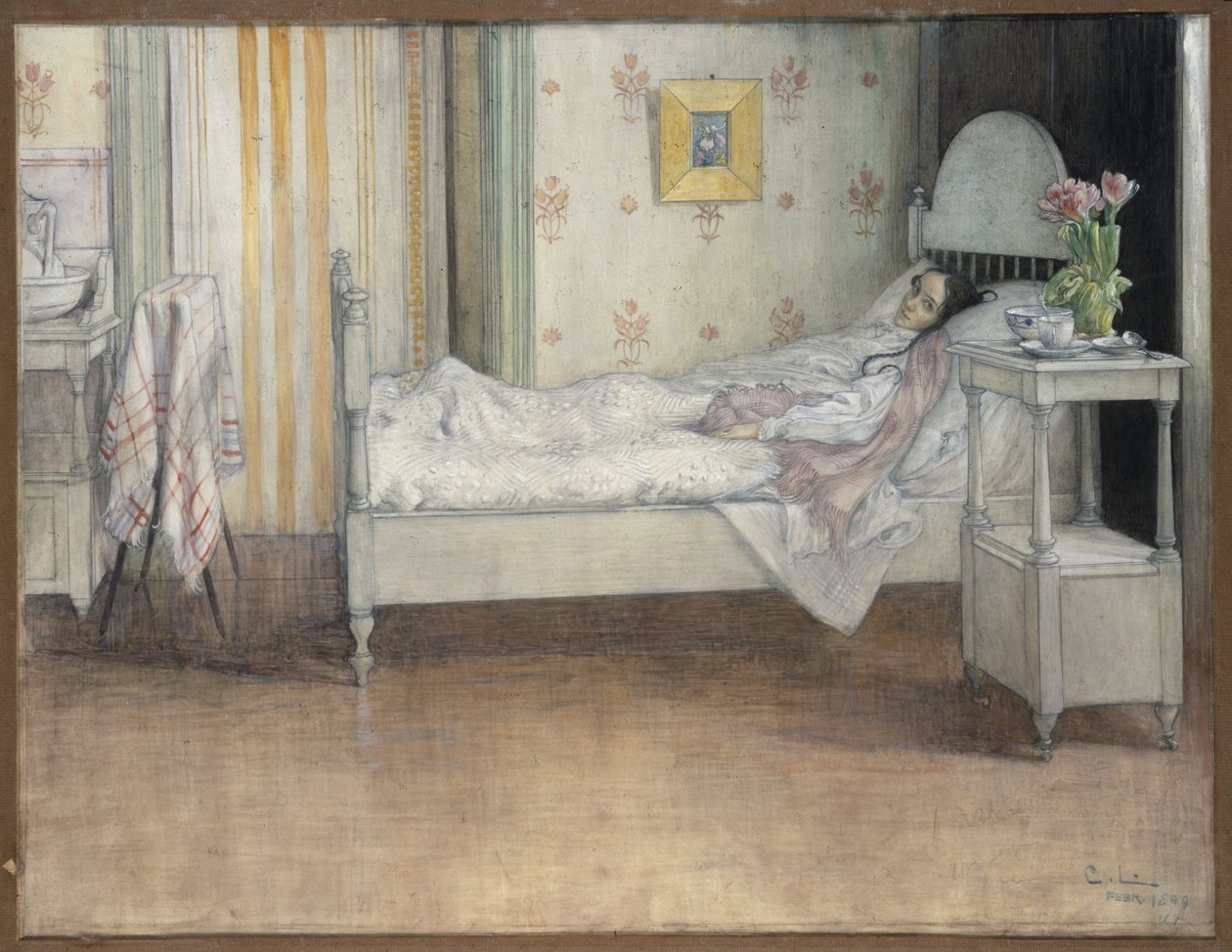 Toipilas, noin 1899 tekijältä Carl Larsson