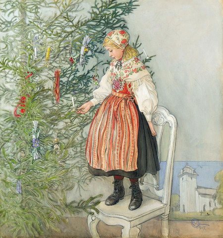 Puun koristelu tekijältä Carl Larsson