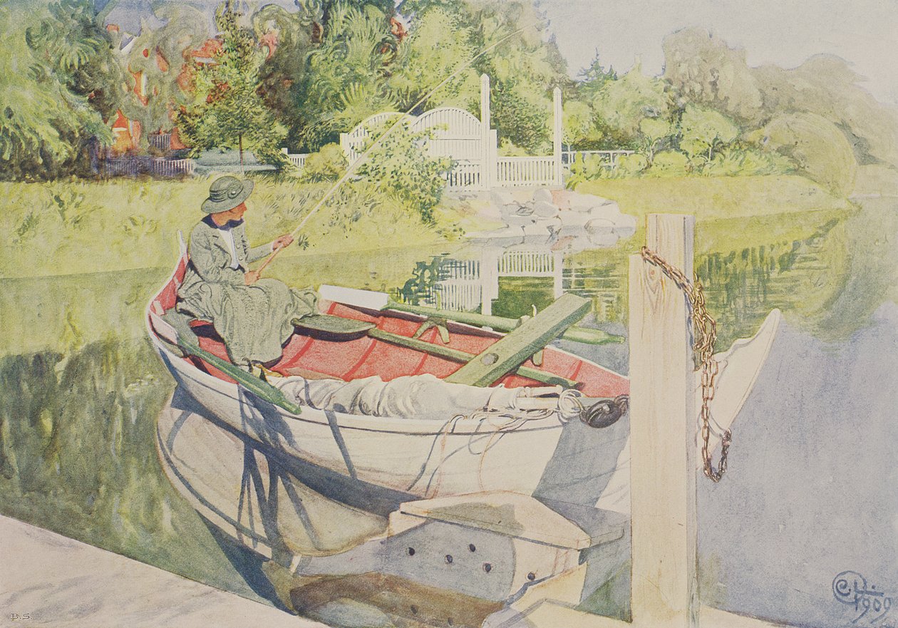 Kalastus, 1909 tekijältä Carl Larsson