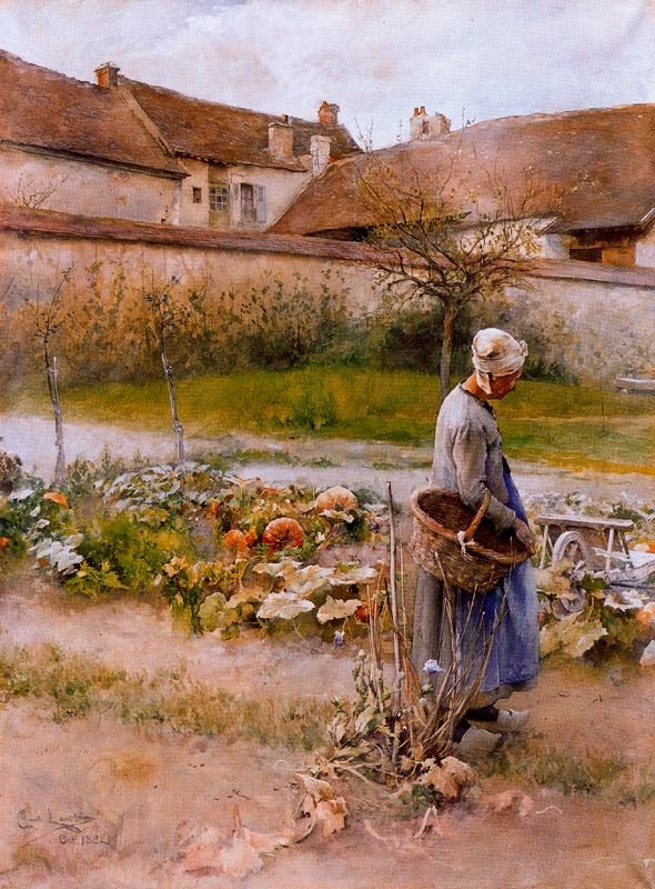 Frau im Garten tekijältä Carl Larsson