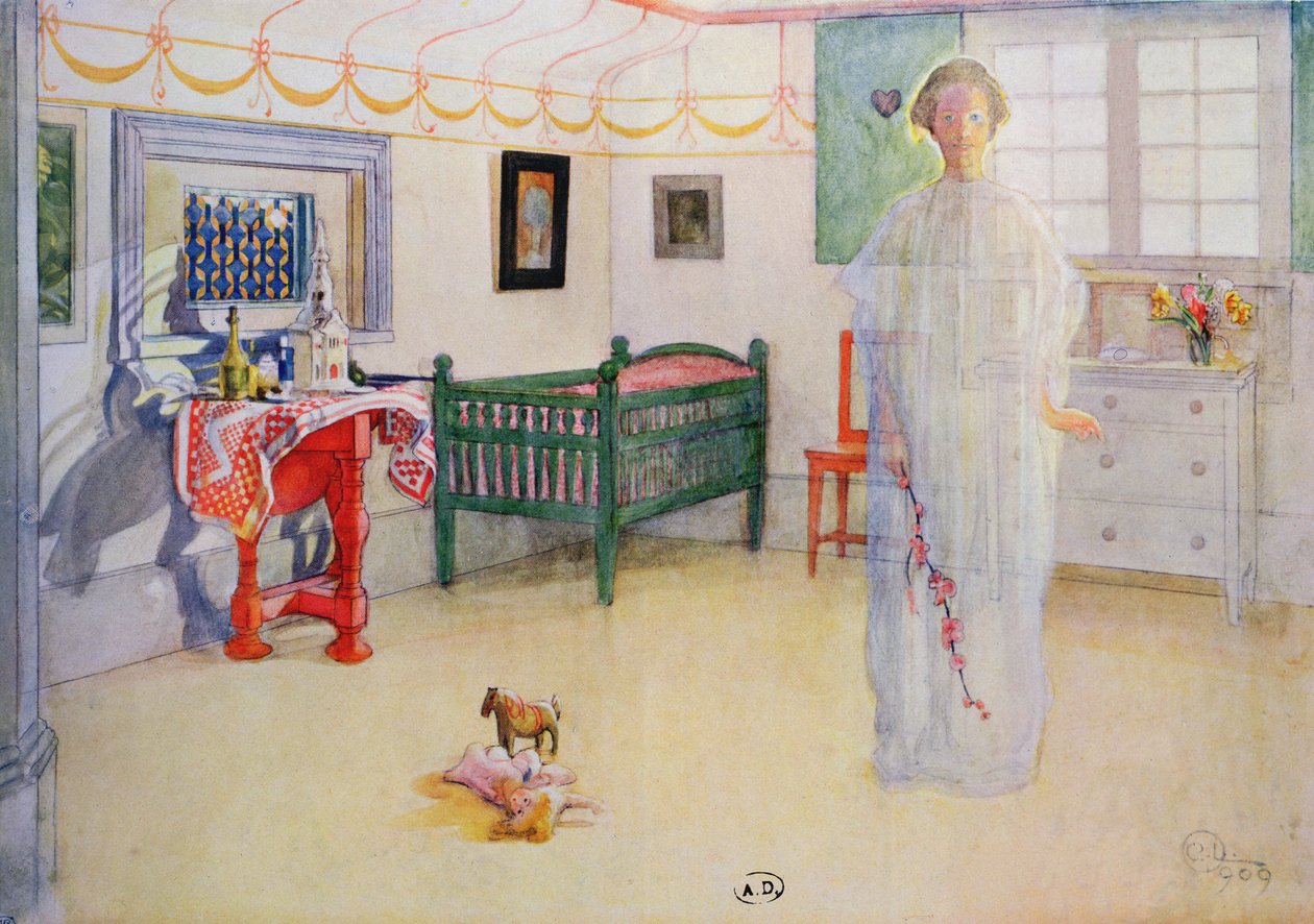 Kuvitus haamusta tai enkelistä, En Plein Soleil, 1910 tekijältä Carl Larsson