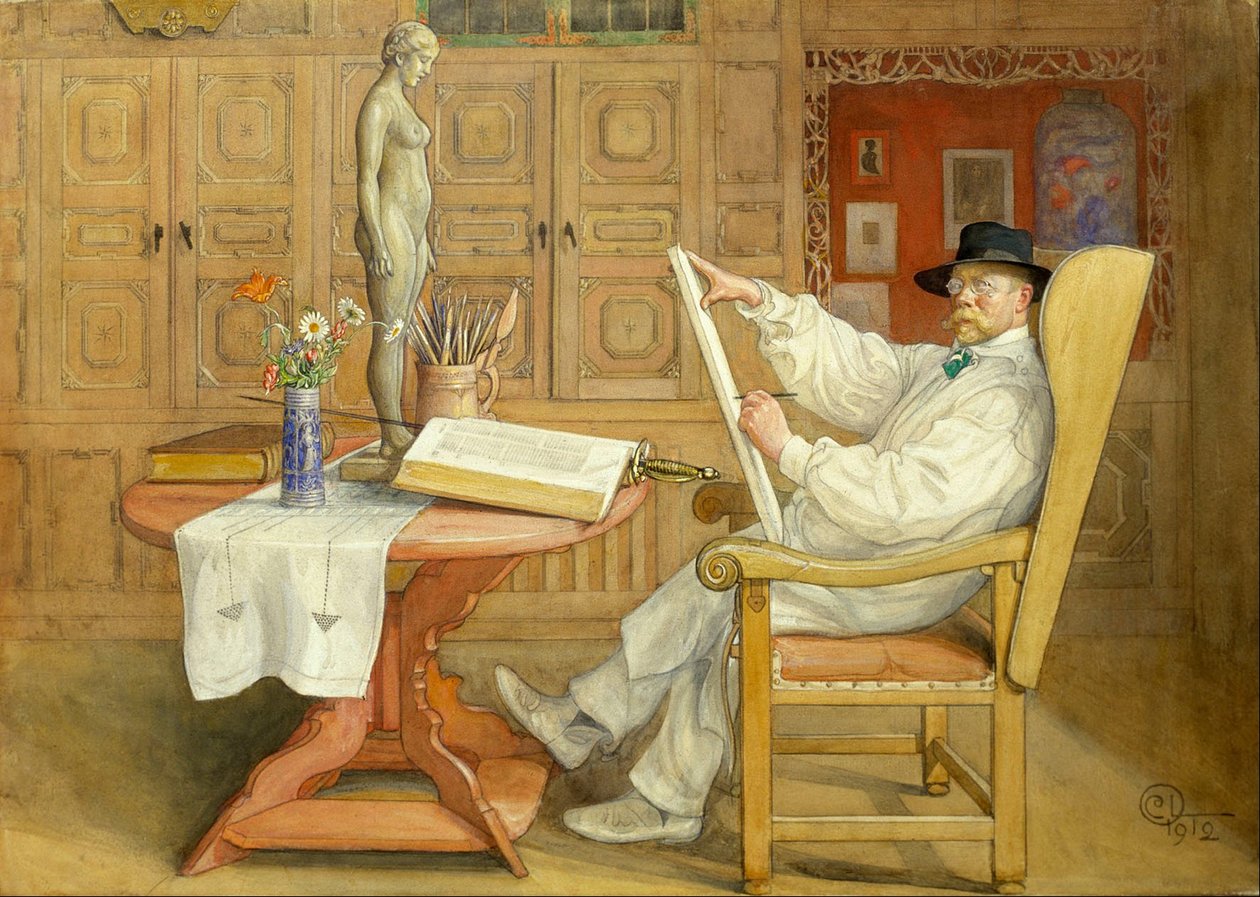 Omakuva (uudessa studiossa) tekijältä Carl Larsson
