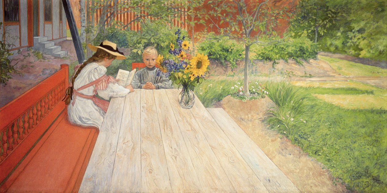 Ensimmäinen oppitunti, 1903 tekijältä Carl Larsson