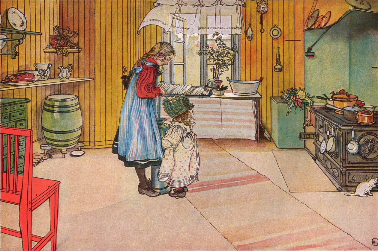 Keittiö tekijältä Carl Larsson