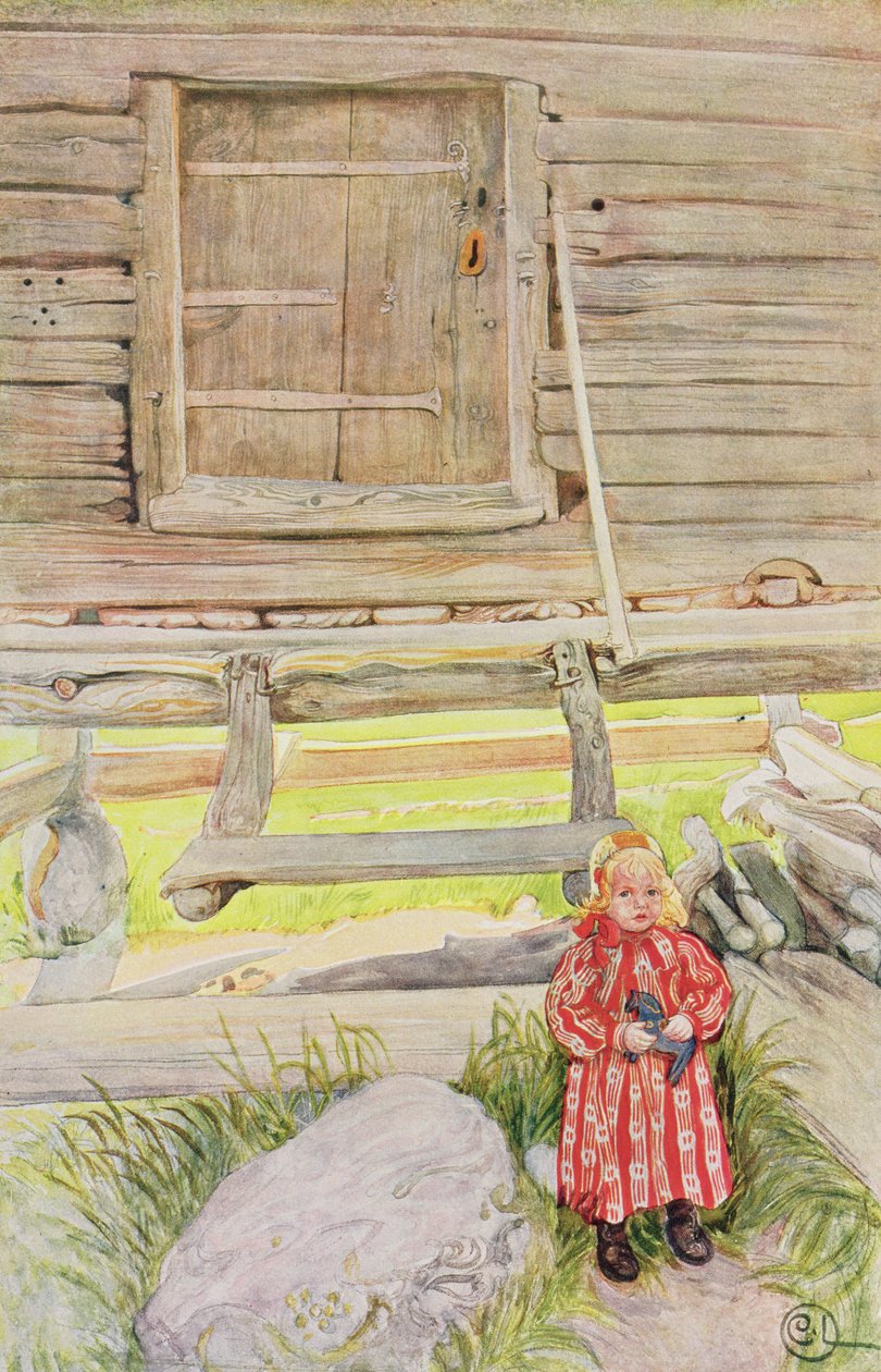 The Old Lodge, kaupallisesti painetusta portfoliosta, julkaistu vuonna 1939 (värilitografia) tekijältä Carl Larsson