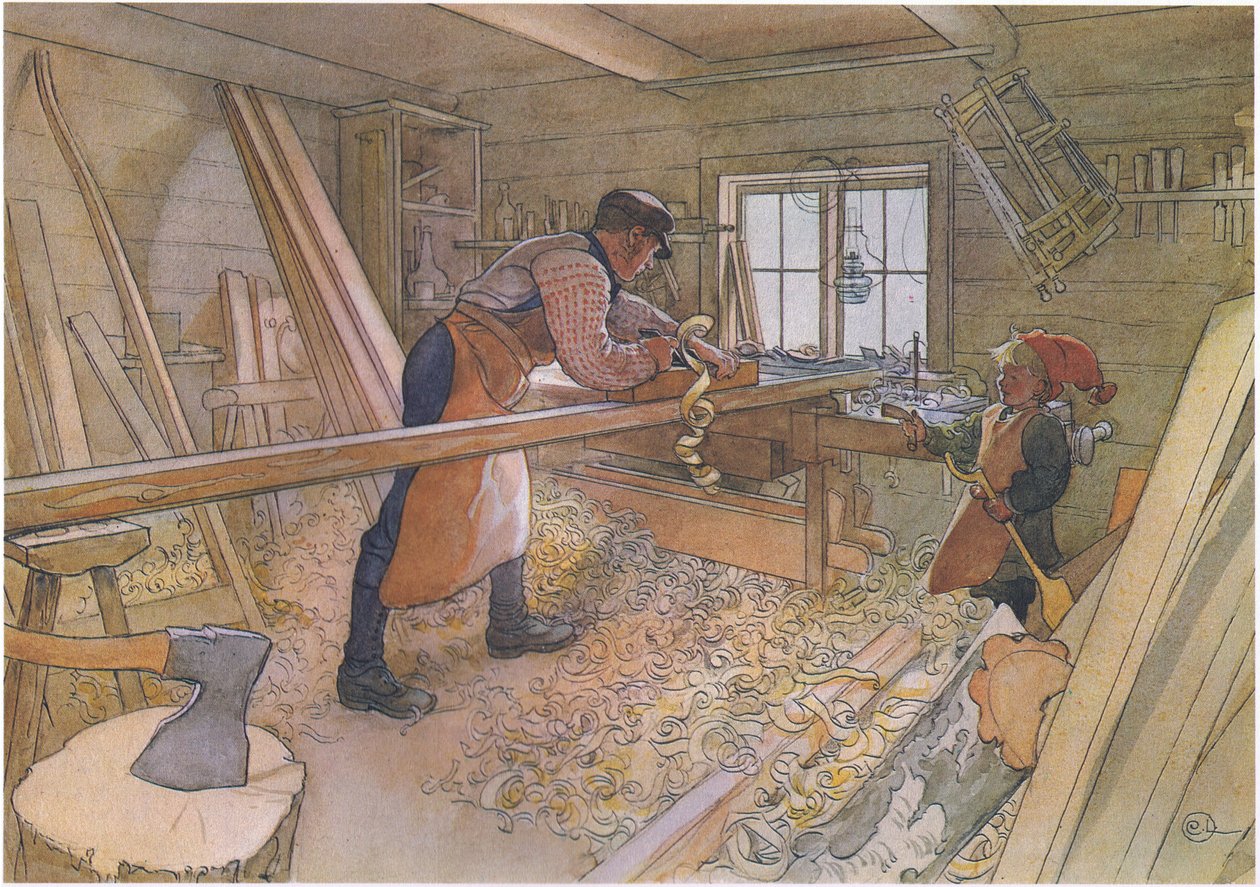 Johan-setä maatilan työpajassa tekijältä Carl Larsson