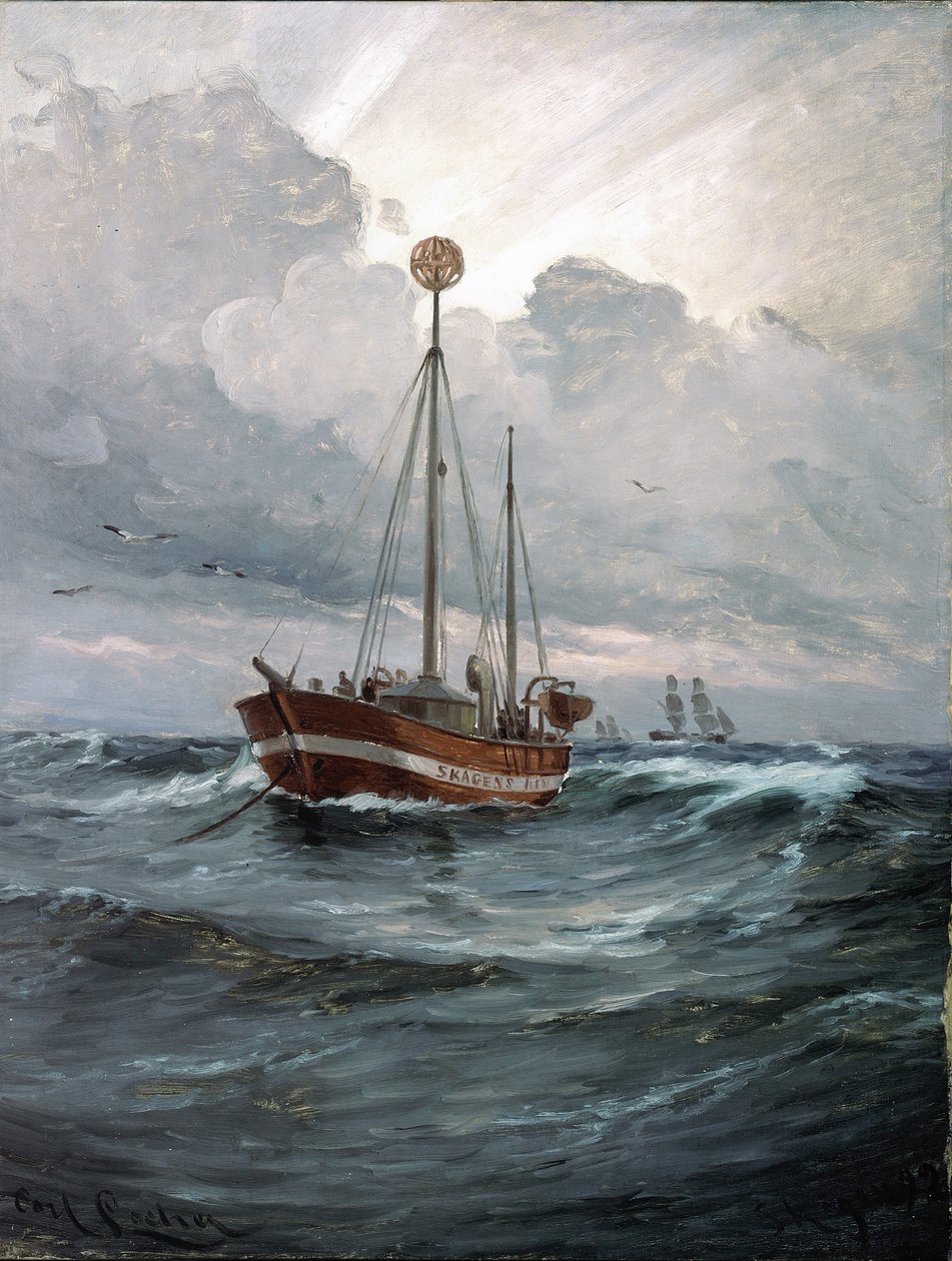 Valolaiva Skagen Reefillä tekijältä Carl Ludvig Locher
