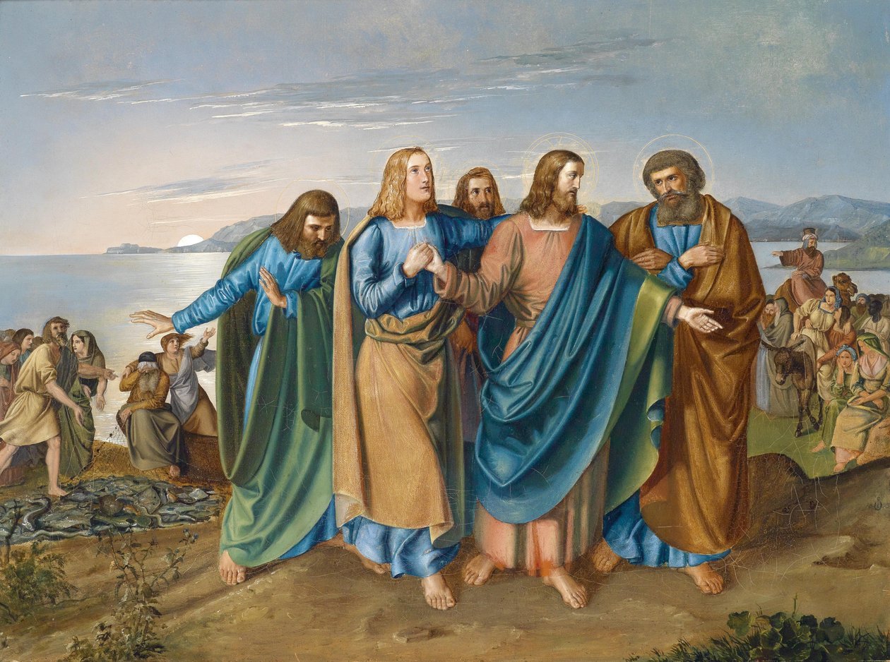 Jeesus ja hänen opetuslapsensa Galileanmerellä tekijältä Carl August Heinrich Ferdinand Oesterley
