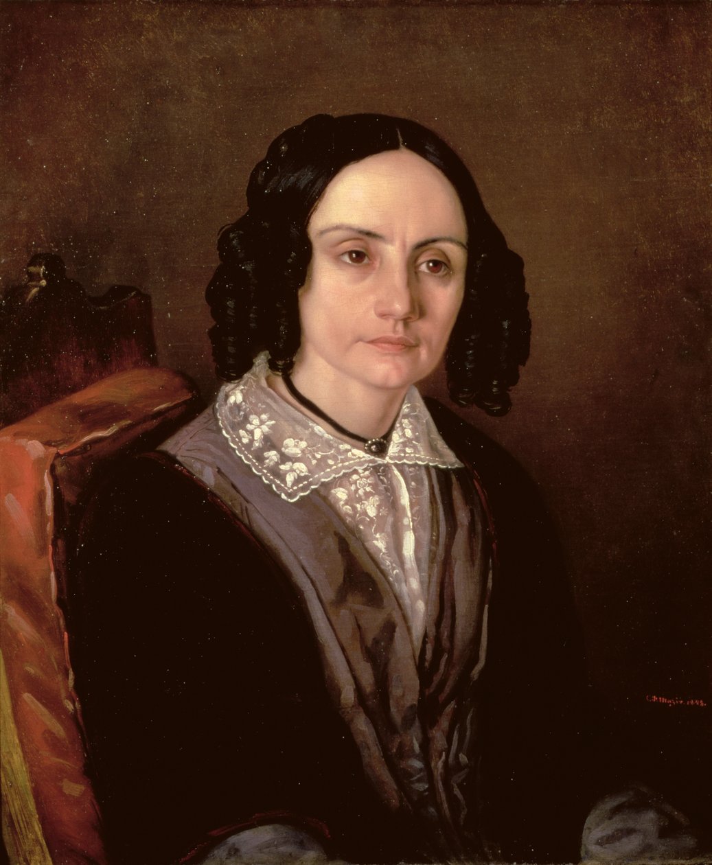 Muotokuva kreivitär Maria Volkonskajasta (1805-63) 1848 tekijältä Carl Peter Mazer