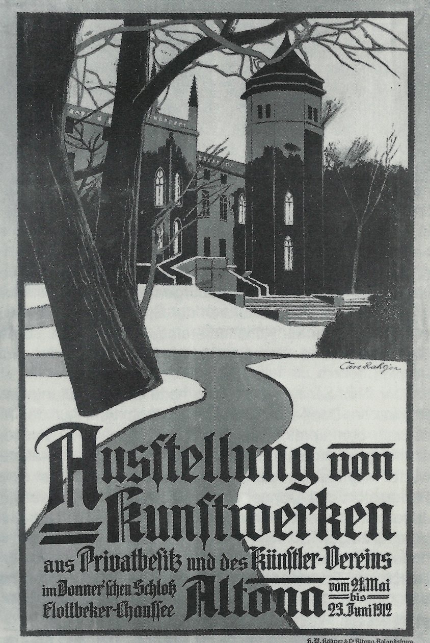 Schwarz-weiß-Abbildung eines Ausstellungsplakts tekijältä Carl Rathjen