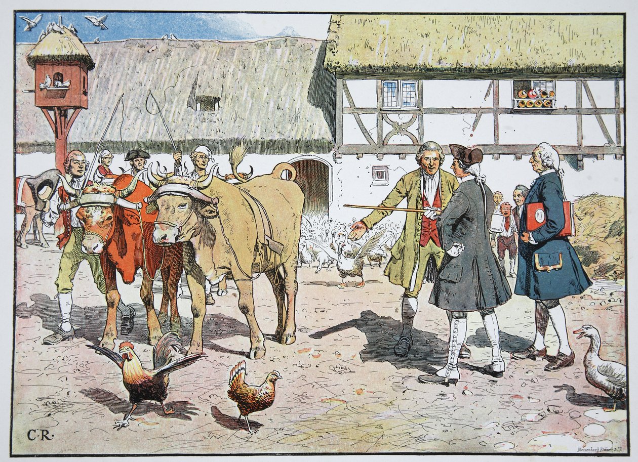 Kruununprinssi Fredrik kuninkaallisilla mailla, Kustrin, 1751. tekijältä Carl Röchling