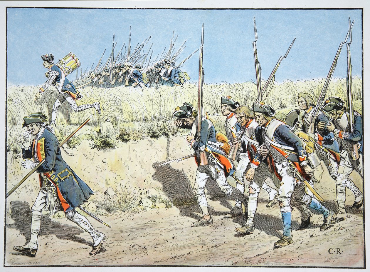 Eilmarschella Kustrinista elokuussa 1758 tekijältä Carl Röchling