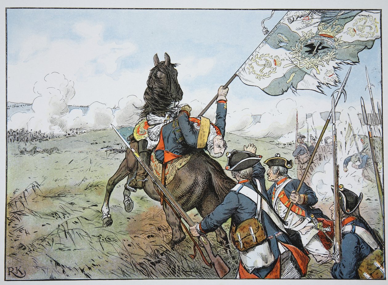 Schwerinin sankarillinen kuolema Prahassa 6. toukokuuta 1757 tekijältä Carl Röchling