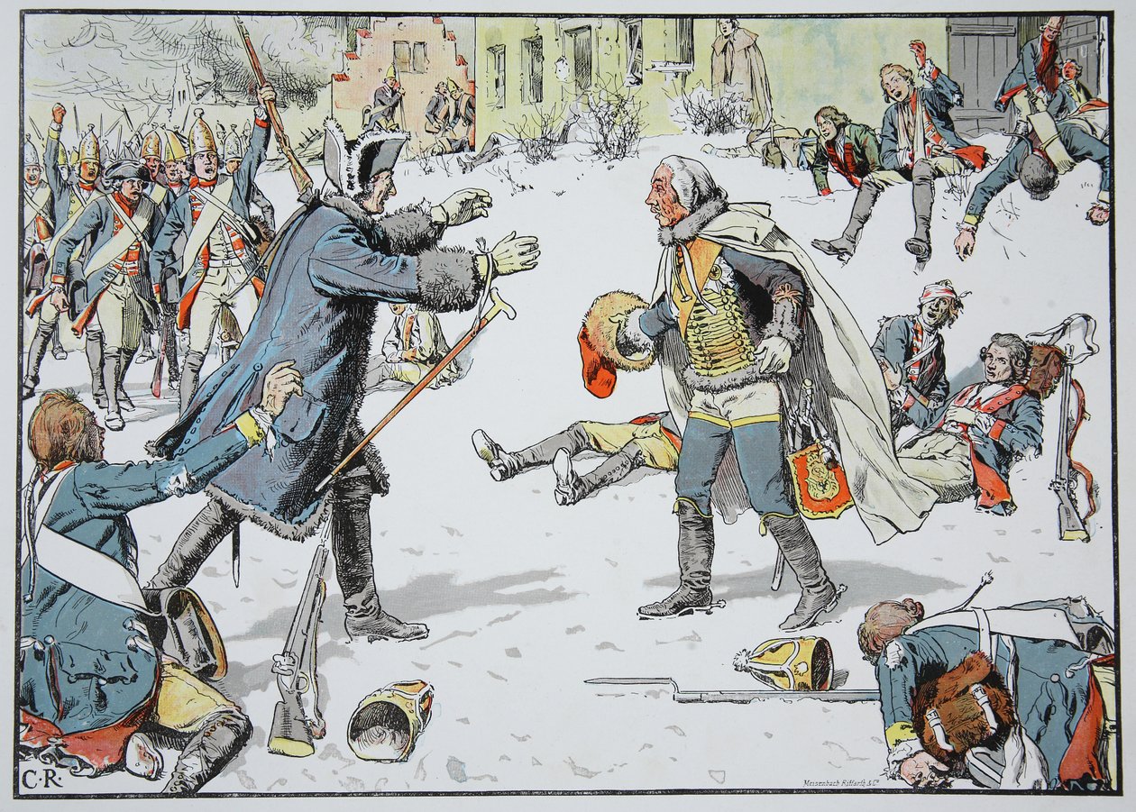 Torgaun taistelun jälkeisenä aamuna 4.11.1760 tekijältä Carl Röchling