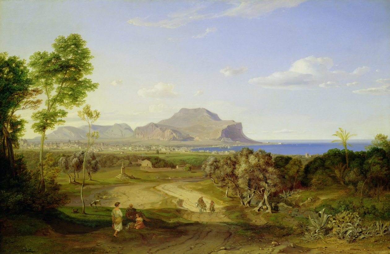 Näkymä Palermoon, 1828 tekijältä Carl Rottmann