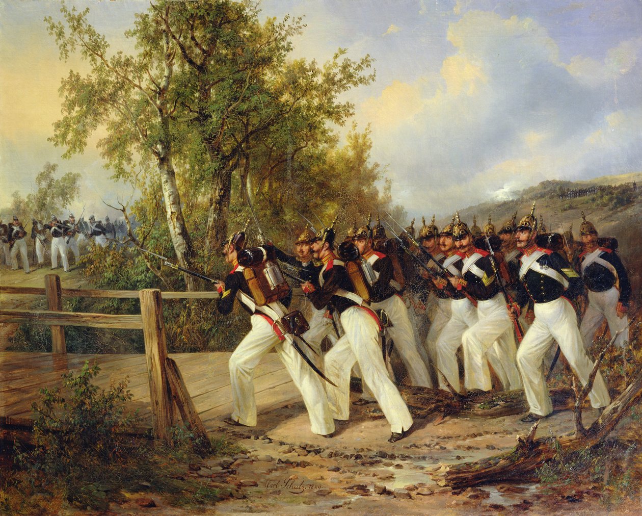 Kohtaus sotilaan elämästä, 1849 tekijältä Carl Friedrich Schulz