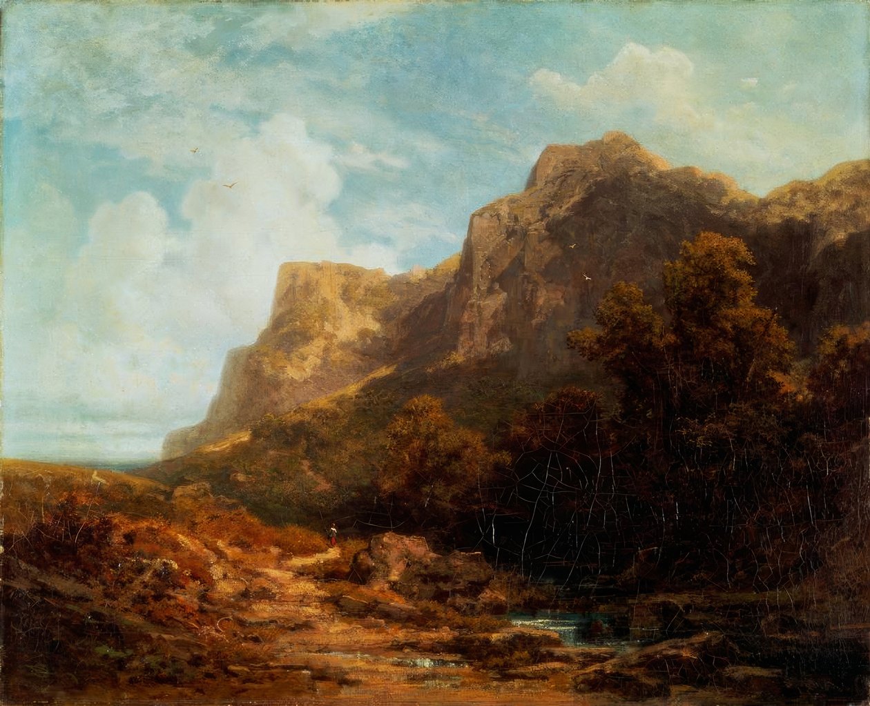 Bayerische Gebirgslandschaft tekijältä Carl Spitzweg
