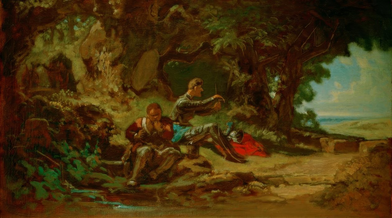 Don Quijote und Sancho Pansa, rastend tekijältä Carl Spitzweg