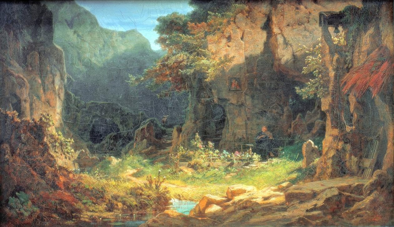 Geigender Einsiedler tekijältä Carl Spitzweg